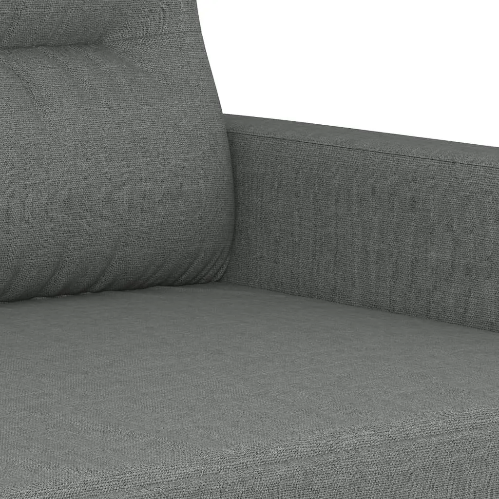 3 Piece Sofa Set Grey Fabric Lounge Suite Compact Size Plywood and Metal Frame