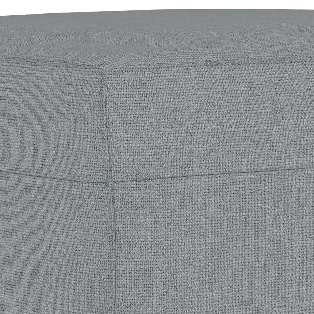 3 Piece Sofa Set Grey Fabric Couch with Pillows Footstool Living Room Furniture