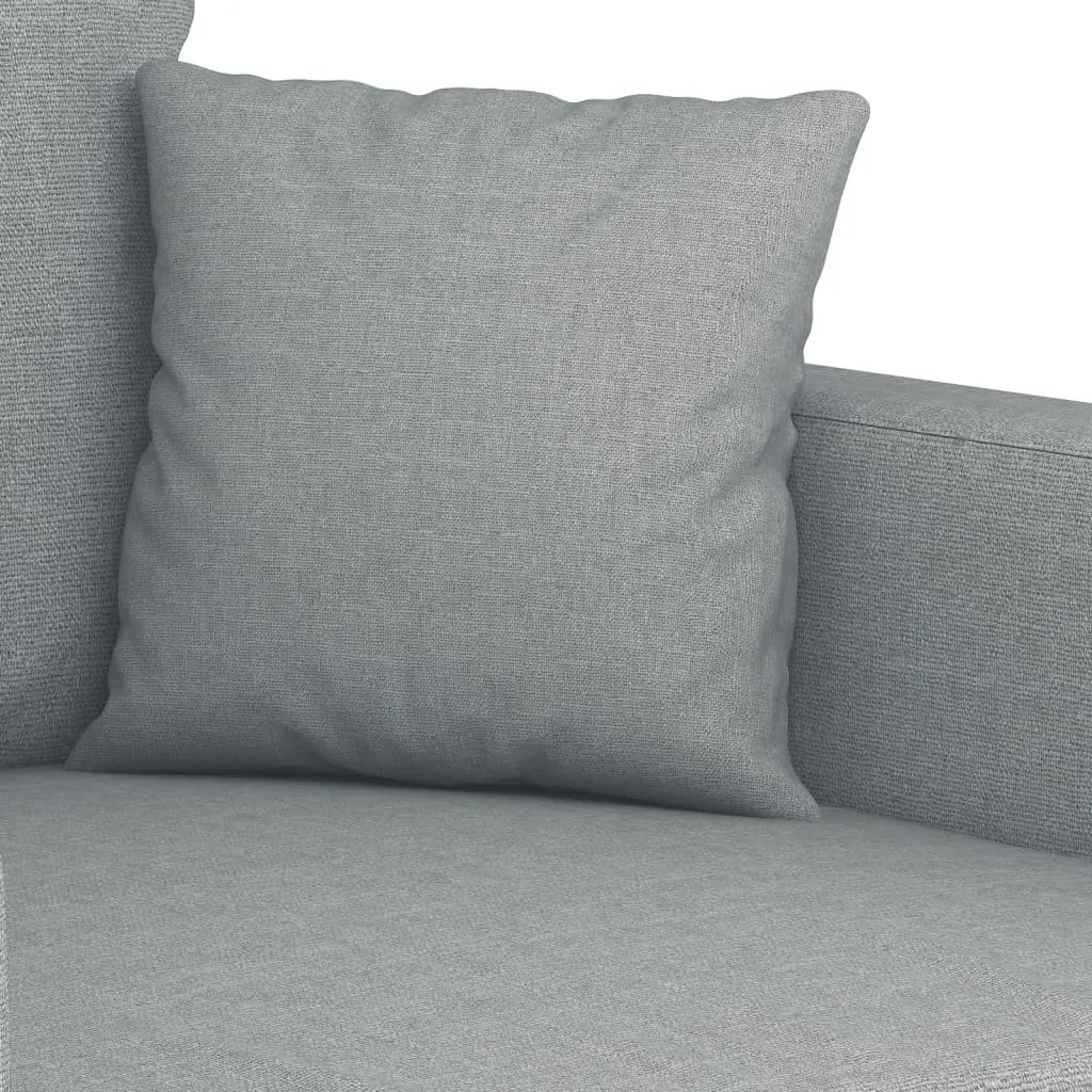 3 Piece Sofa Set Grey Fabric Lounge Suite with Throw Pillows Living Room Couch