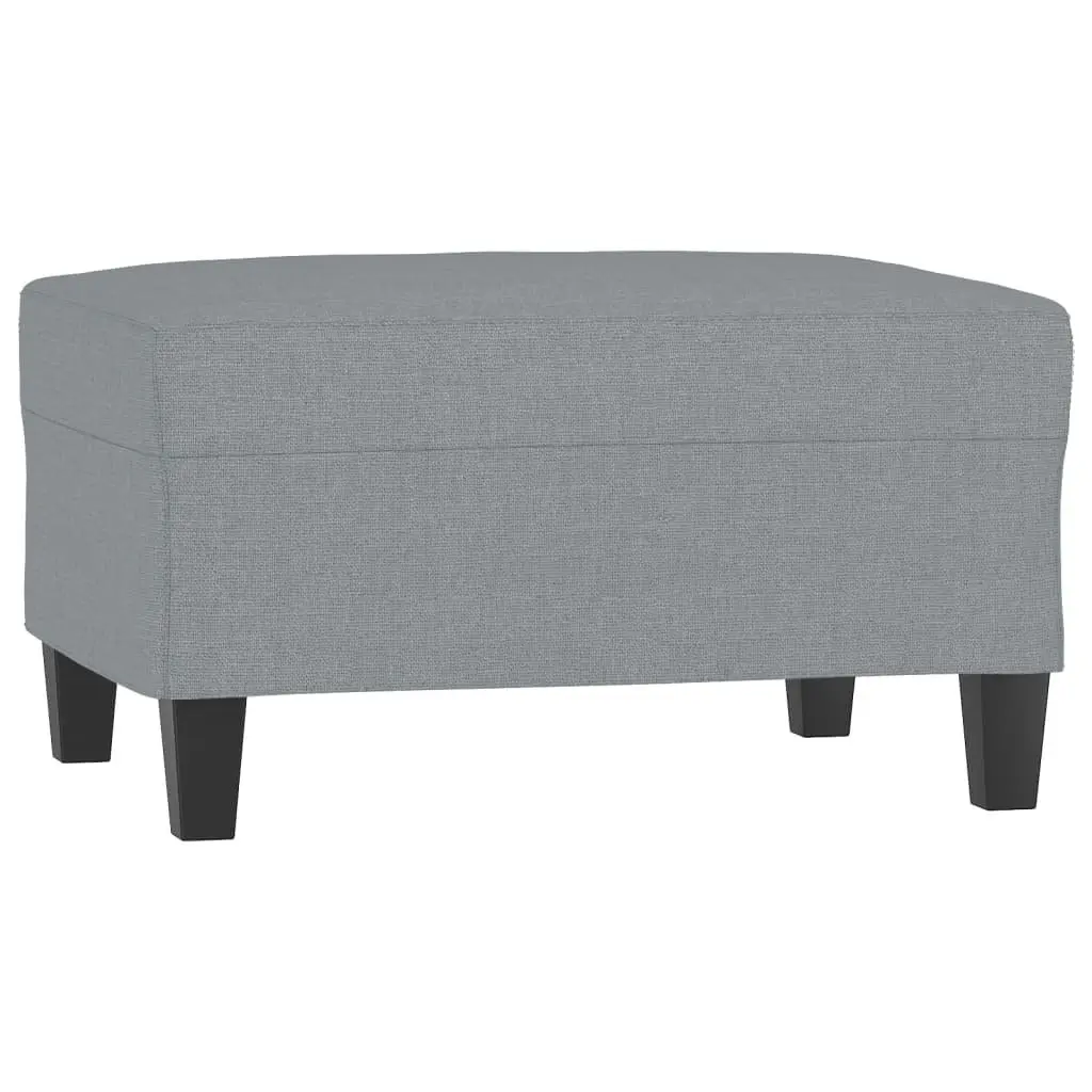 4 Piece Sofa Set Grey Fabric Living Room Couch with Throw Pillows and Footstool