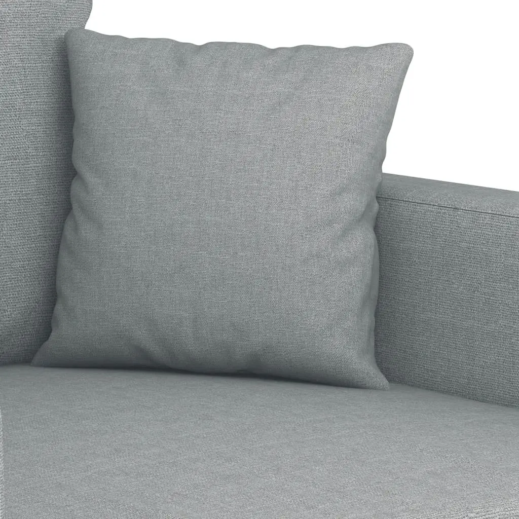 4 Piece Sofa Set Grey Fabric Living Room Couch with Throw Pillows and Footstool