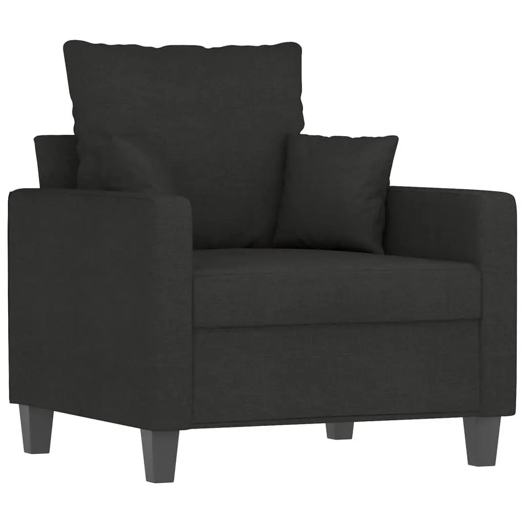 4 Piece Sofa Set Black Fabric Living Room