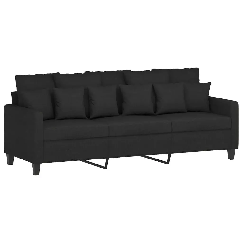 4 Piece Sofa Set Black Fabric Living Room