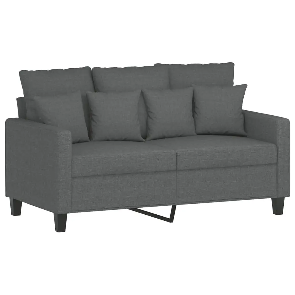 2 Piece Sofa Set Grey Fabric Lounge Suite with Cushions Comfortable Seating