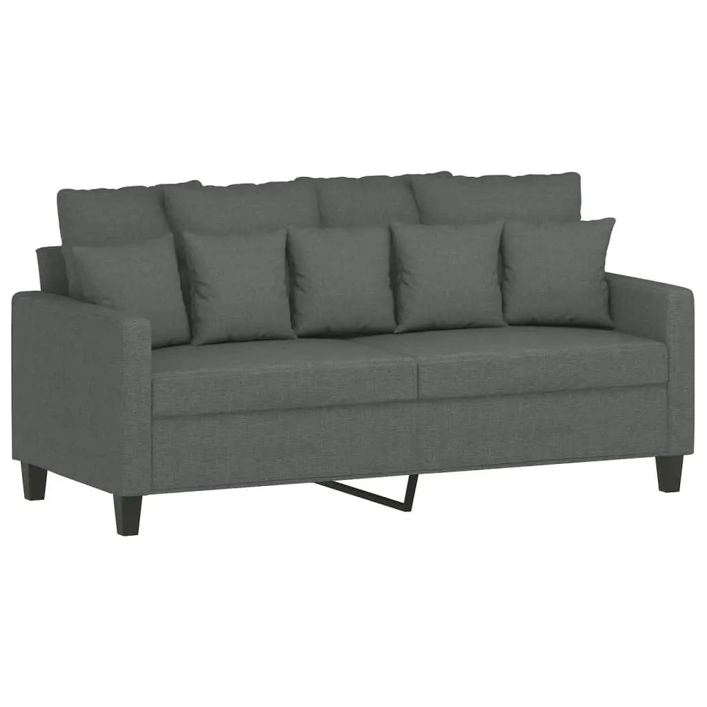 2 Piece Sofa Set Grey Fabric Lounge Suite with Cushions Comfortable Seating