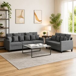 Grey Fabric 2 Piece Sofa Set for Cozy Living Rooms