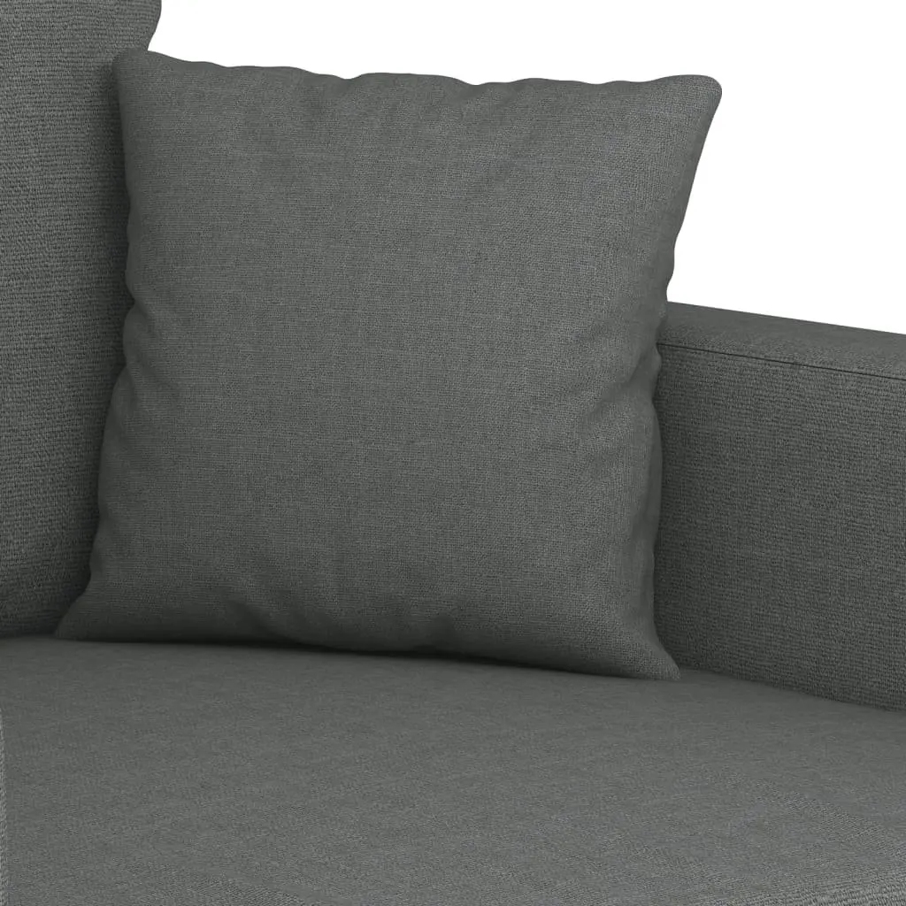 2 Piece Sofa Set Grey Fabric Couch Durable Plywood and Metal Living Room Furniture