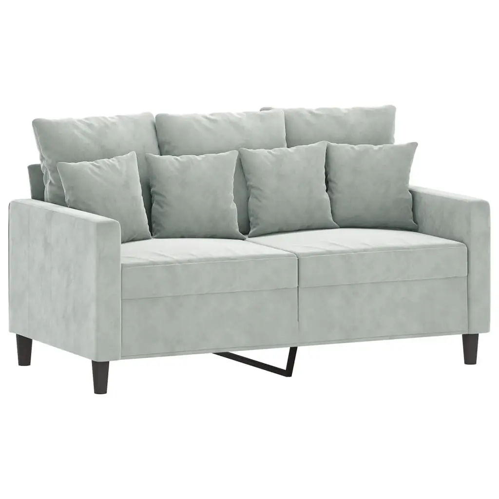 3 Piece Sofa Set Grey Velvet Living Room Furniture Suite