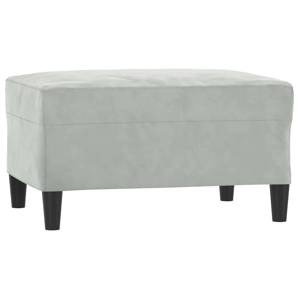 3 Piece Sofa Set Grey Velvet Living Room Furniture Suite