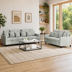 Grey Velvet 2 Piece Sofa Set for Cozy Living Rooms