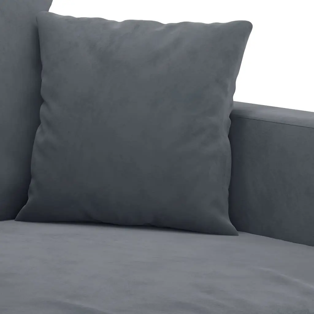2 Piece Sofa Set Grey Velvet Upholstery Living Room Furniture