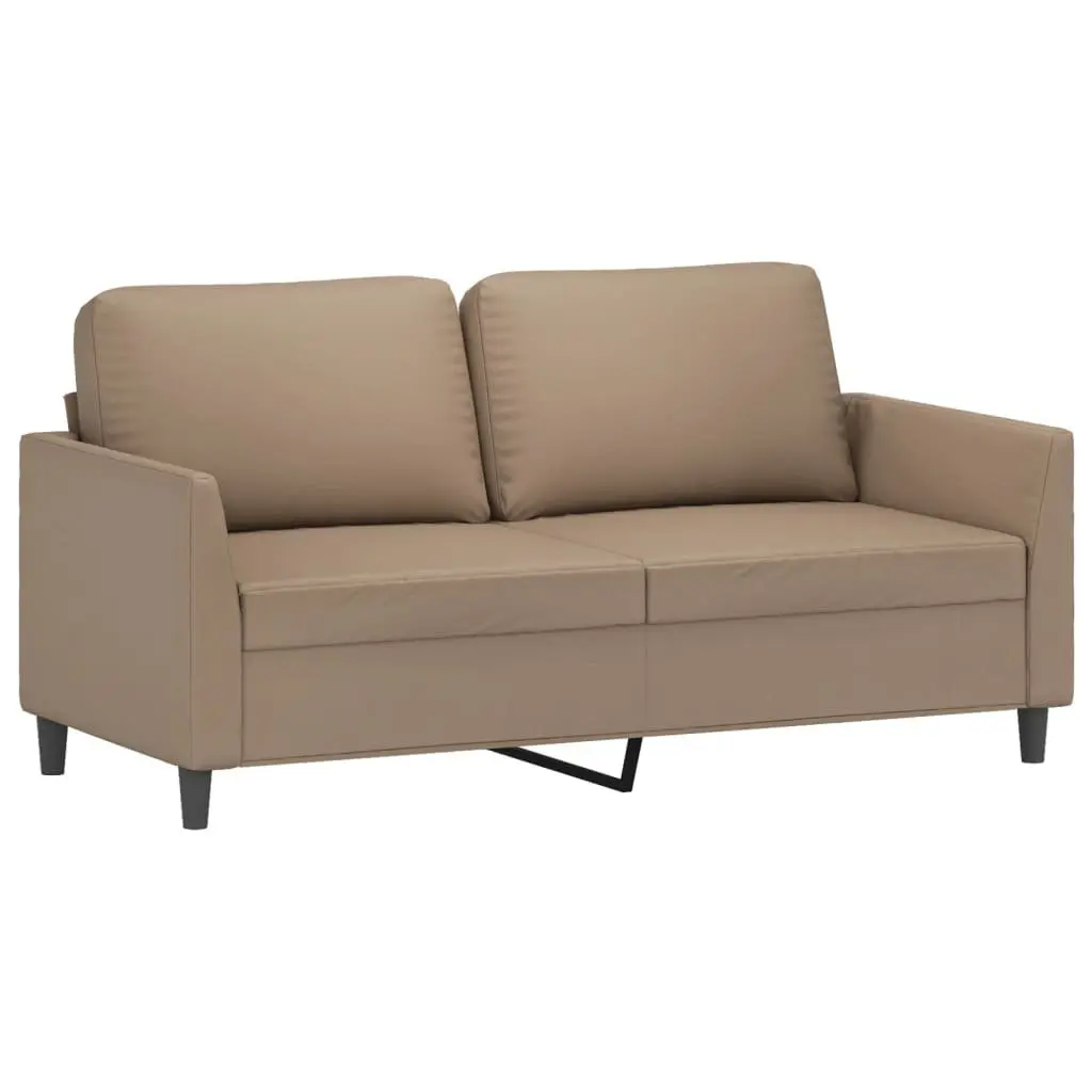 3 Piece Sofa Set Brown Faux Leather Living Room Furniture