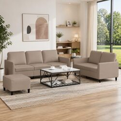 3-Piece Faux Leather Sofa Set in Brown for Cozy Spaces