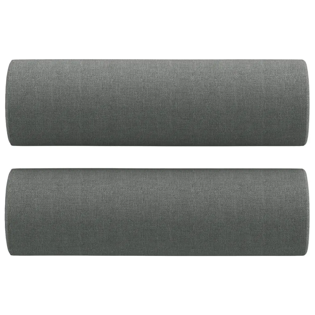 4 Piece Grey Fabric Lounge Set with Footstool and Roll Pillows for Living Room