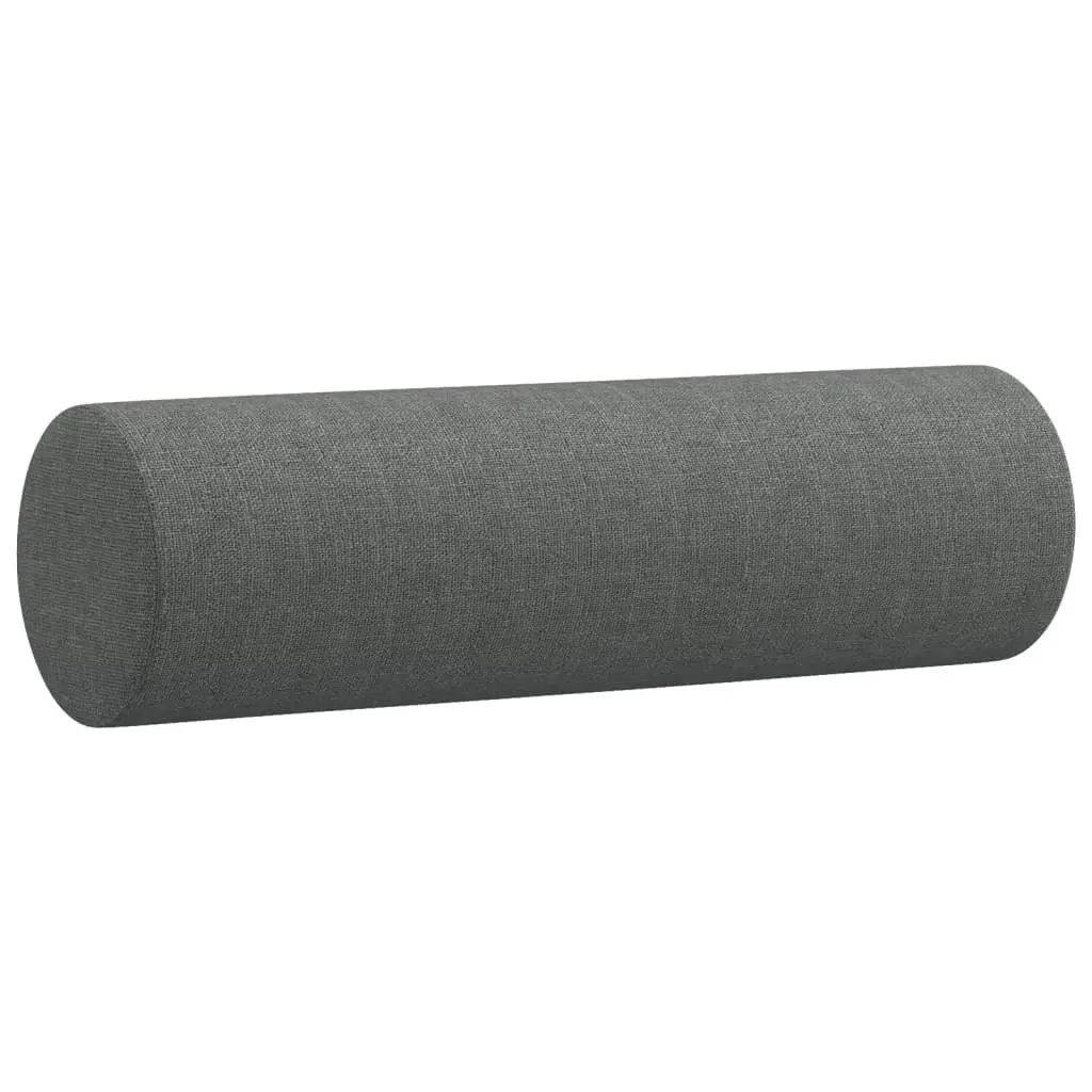 4 Piece Grey Fabric Lounge Set with Footstool and Roll Pillows for Living Room
