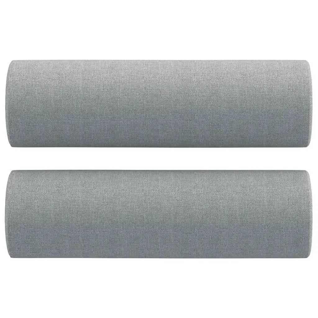 2 Piece Sofa Set with Pillows Grey Fabric Lounge Suite Comfortable Seating