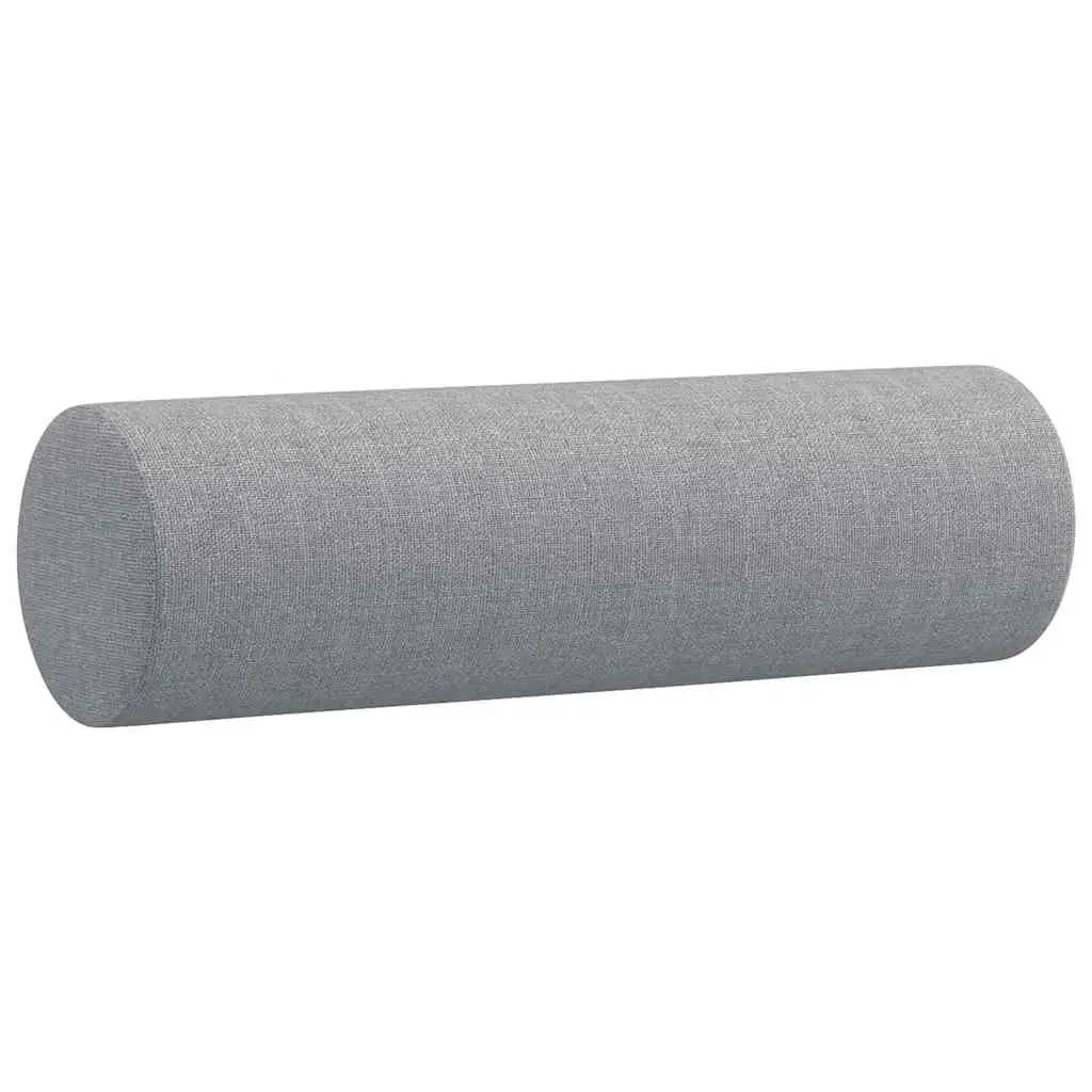 Sofa Set Grey Fabric 3 Piece Living Room Lounge with Pillows and Footstool