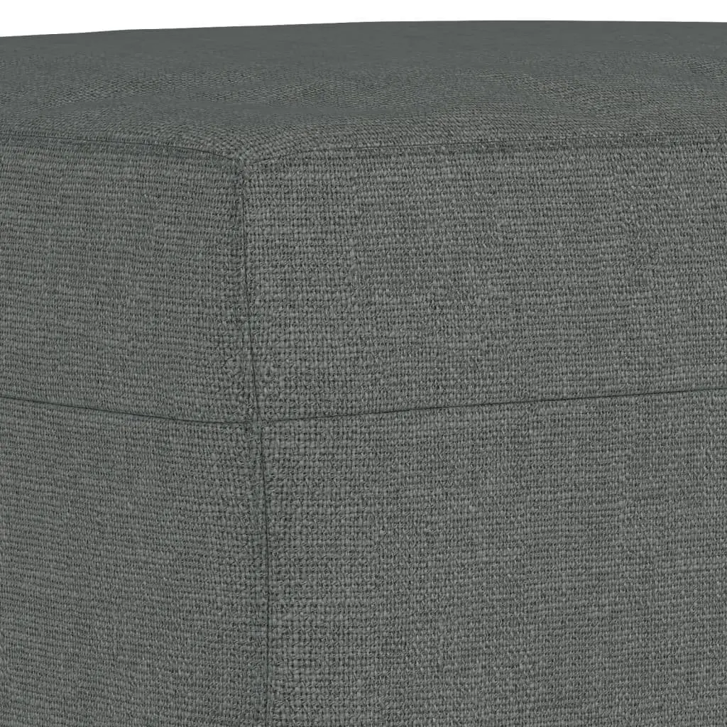 3 Piece Grey Fabric Sofa Set with Padded Armrests Cylinder Pillows Footstool