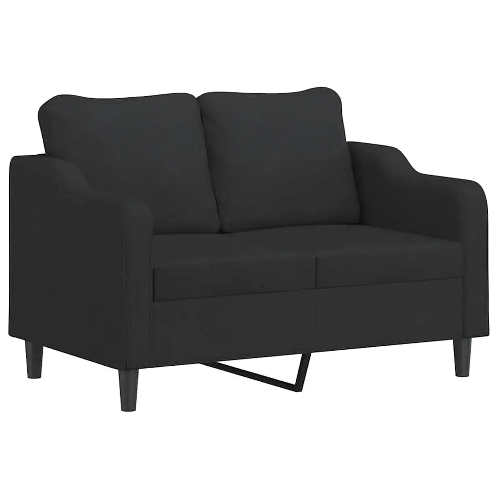 Sofa Set Black Fabric 2 Piece Lounge Seating