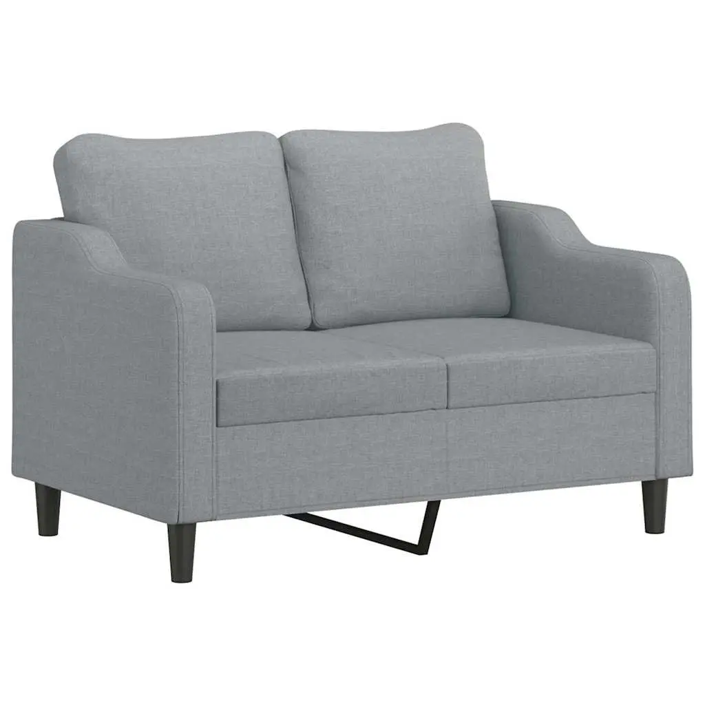Sofa Set Grey Fabric 2 Piece Living Room Lounge Suite