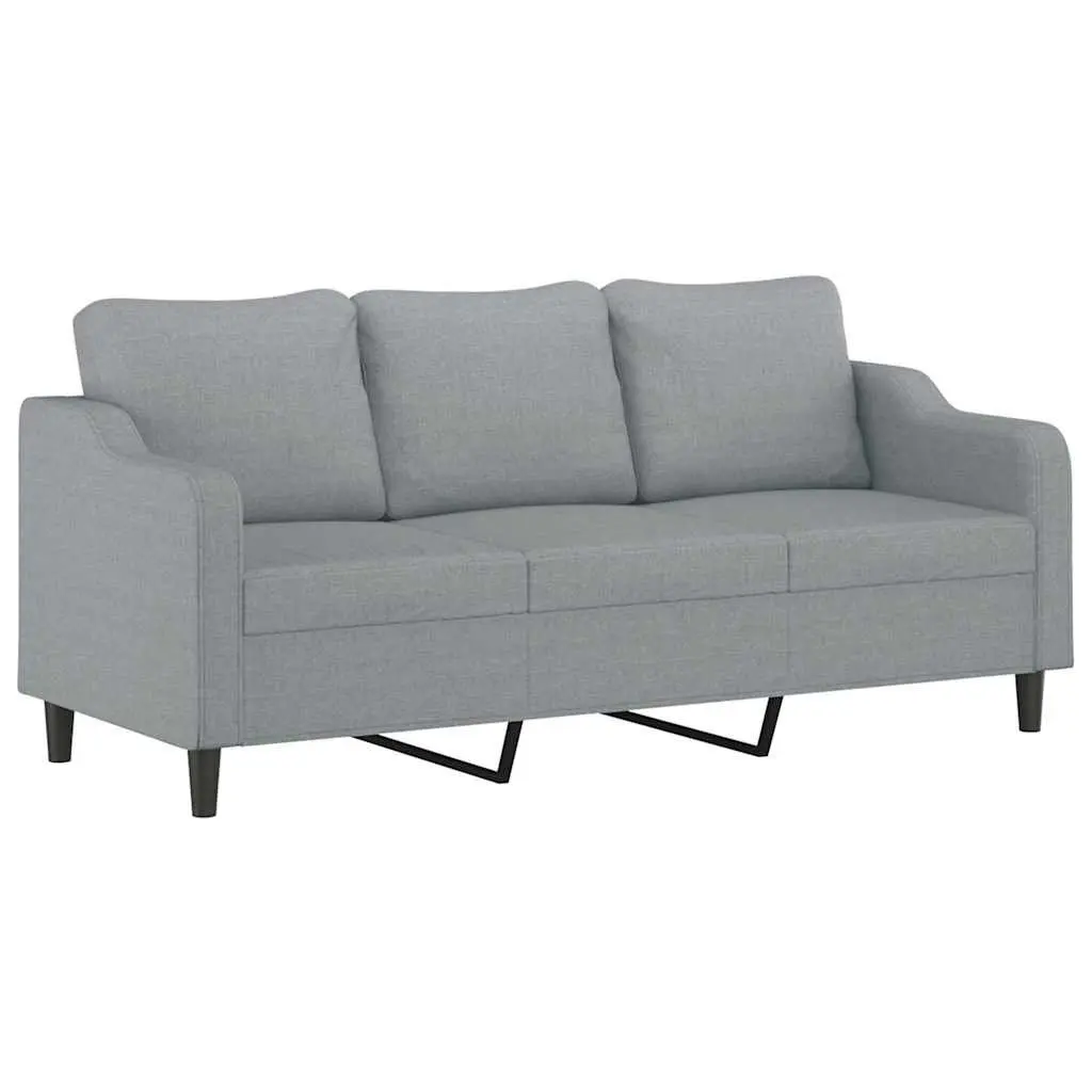 Sofa Set Grey Fabric 2 Piece Living Room Lounge Suite