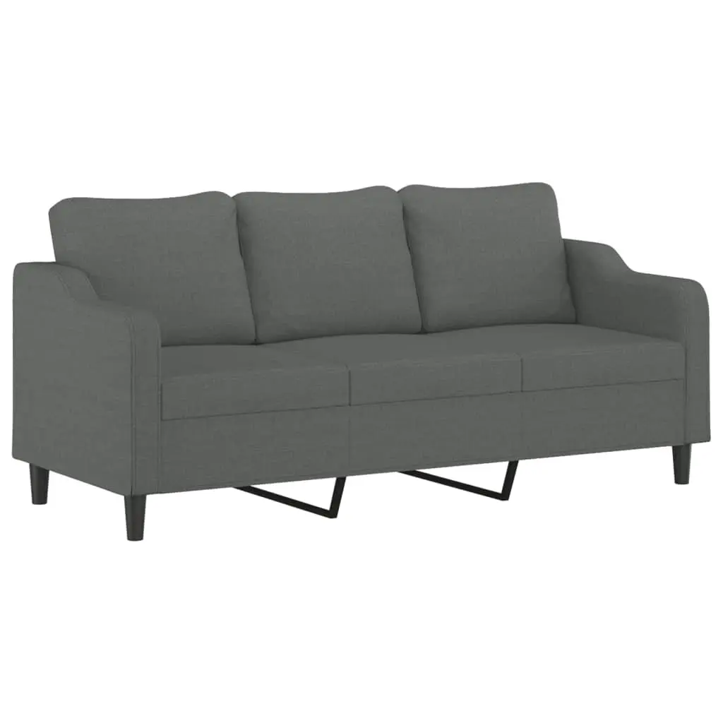 2 Piece Sofa Set Grey Fabric Lounge Suite