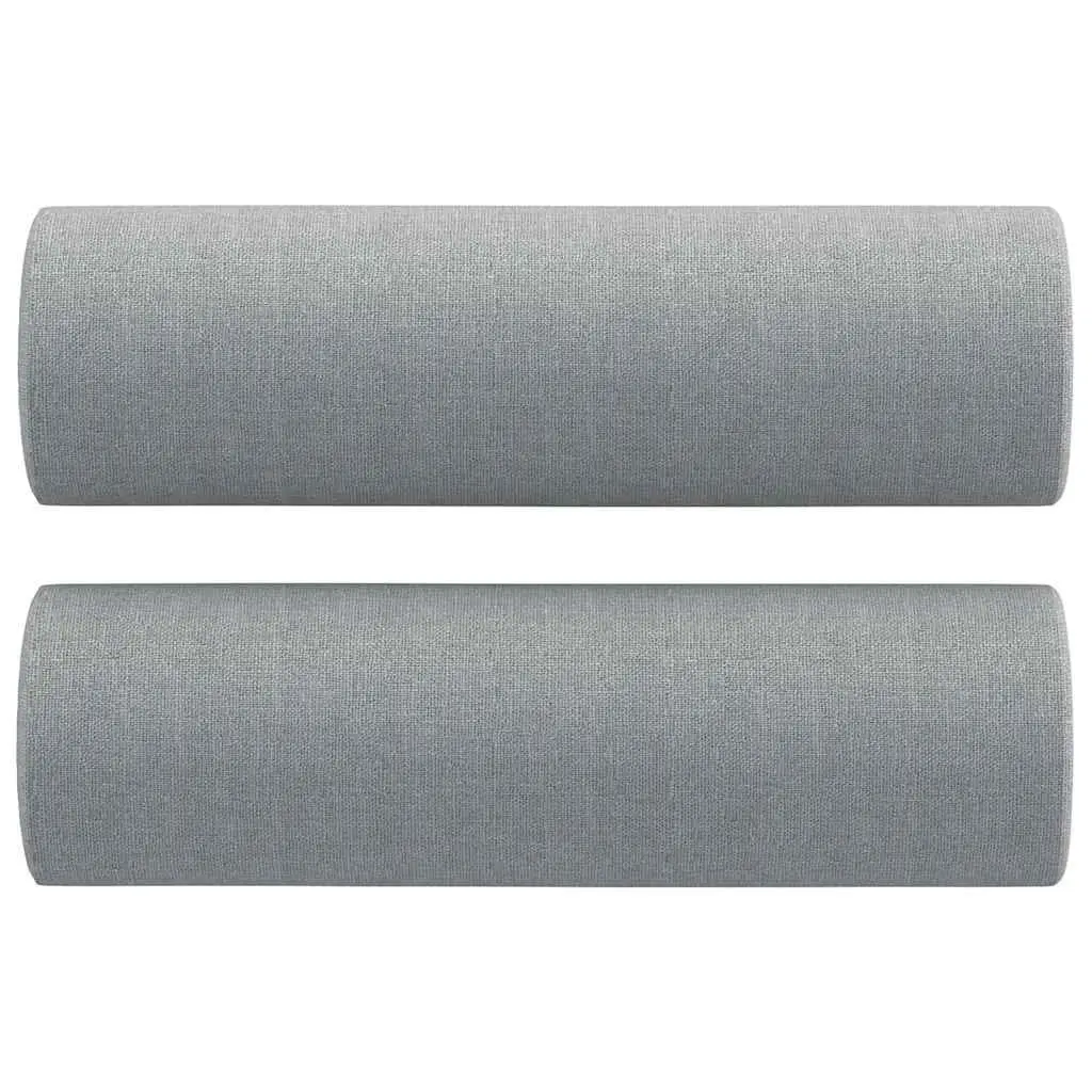 3 Piece Sofa Set Grey Fabric Padded Living Room Lounge Footstool