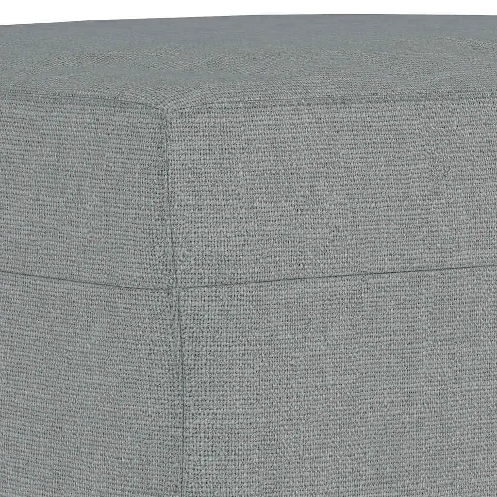 3 Piece Sofa Set Grey Fabric Padded Living Room Lounge Footstool