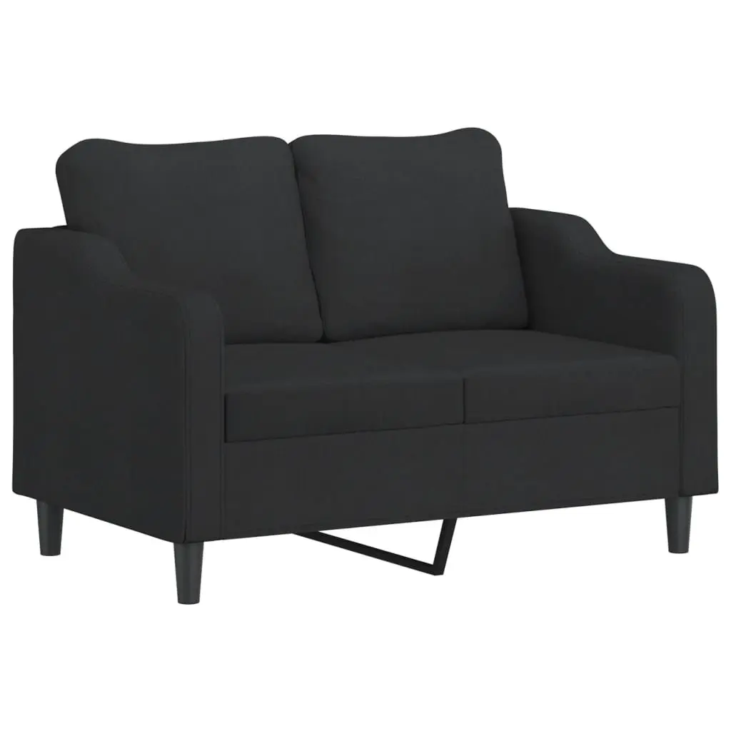 3 Piece Sofa Set Black Fabric Living Room Lounge