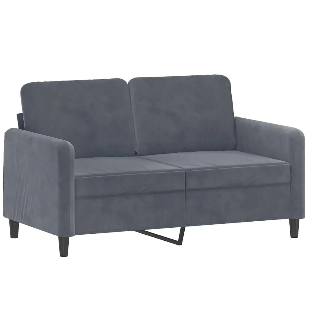 3 Piece Sofa Set Grey Velvet Lounge Suite Comfortable Seating Living Room