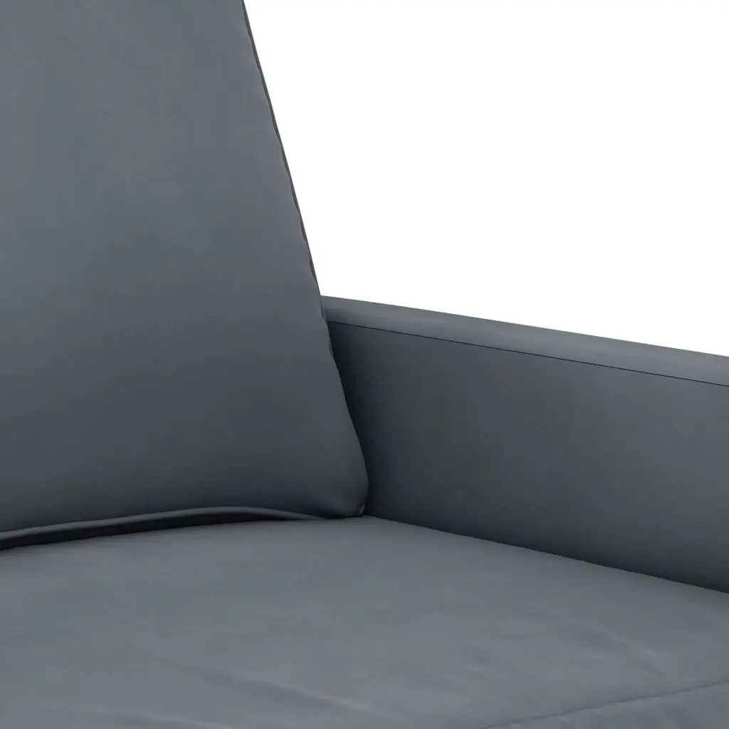 4 Piece Sofa Set Grey Velvet Lounge with Footstool Living Room Furniture
