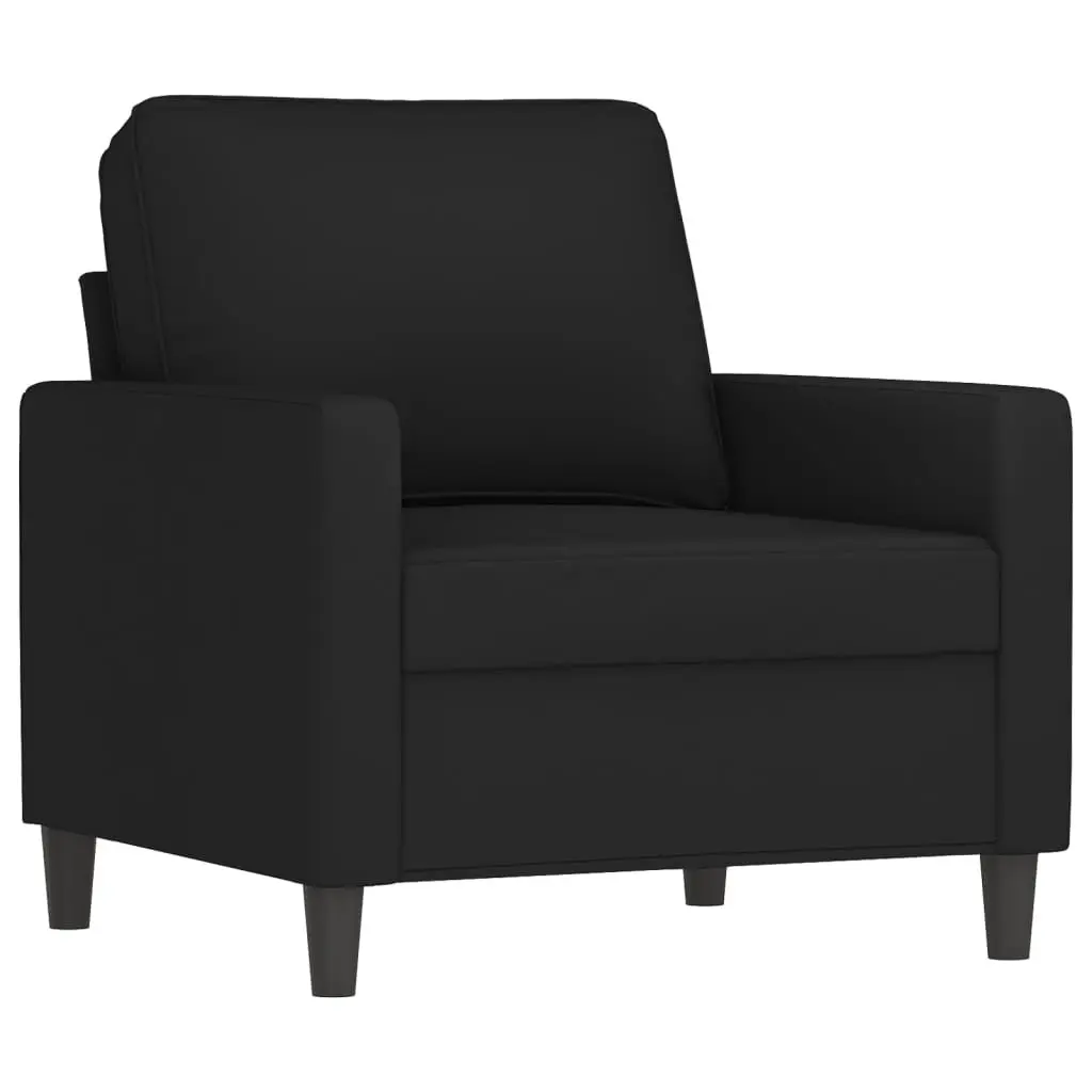 Sofa Set Black Velvet 4 Piece Living Room Furniture Couch with Footstool