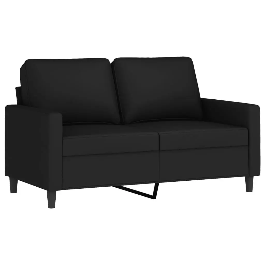 3 Piece Sofa Set Black Velvet Upholstery Plywood and Metal Frame