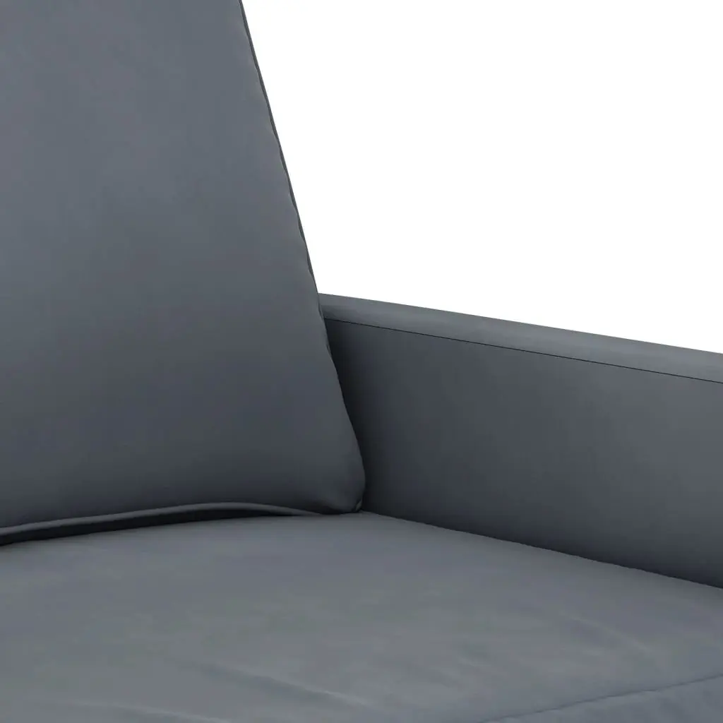 Sofa Set Grey Velvet 4 Piece Modern Minimalist Upholstery Plywood Metal Frame