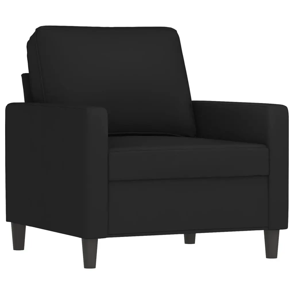 4 Piece Sofa Set Black Velvet with Pillows Footstool Living Room Furniture