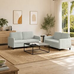 Grey Velvet 2 Piece Sofa Set for Cozy Living Spaces