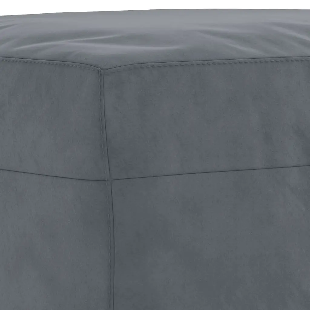 3 Piece Sofa Set Grey Velvet Lounge Suite with Footstool Living Room Furniture