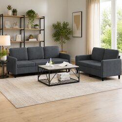 Grey Velvet 2 Piece Sofa Set for Inviting Living Spaces