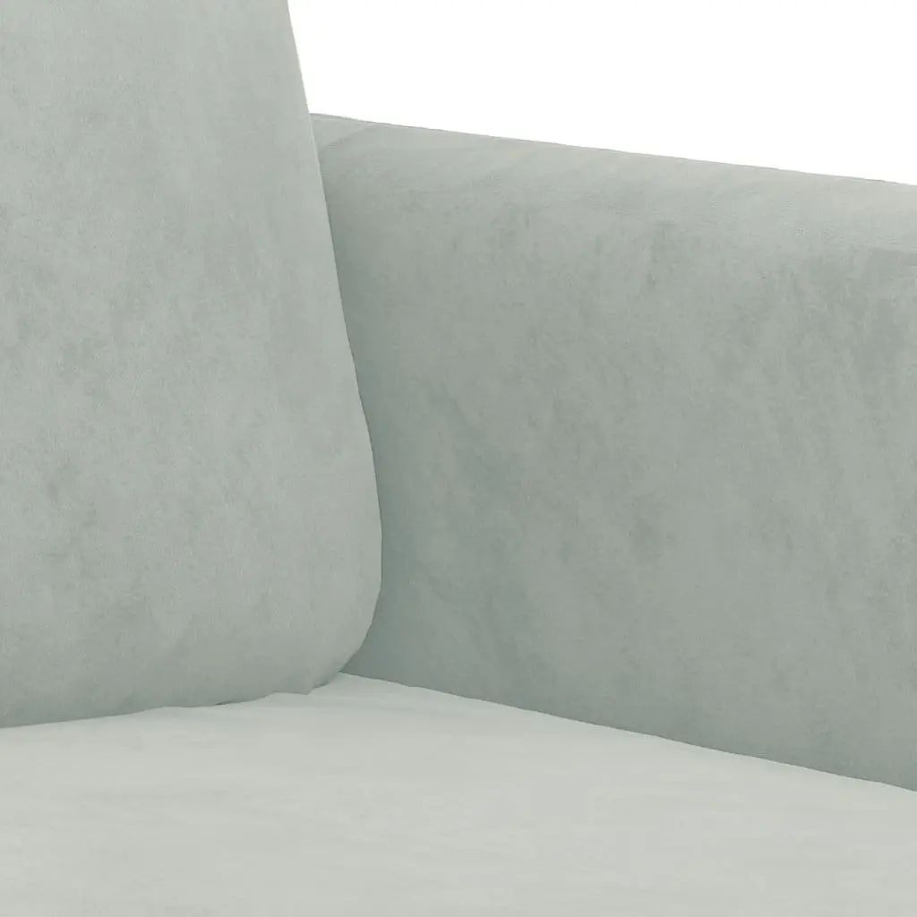 2 Piece Sofa Set Light Grey Velvet Modern Living Room Furniture
