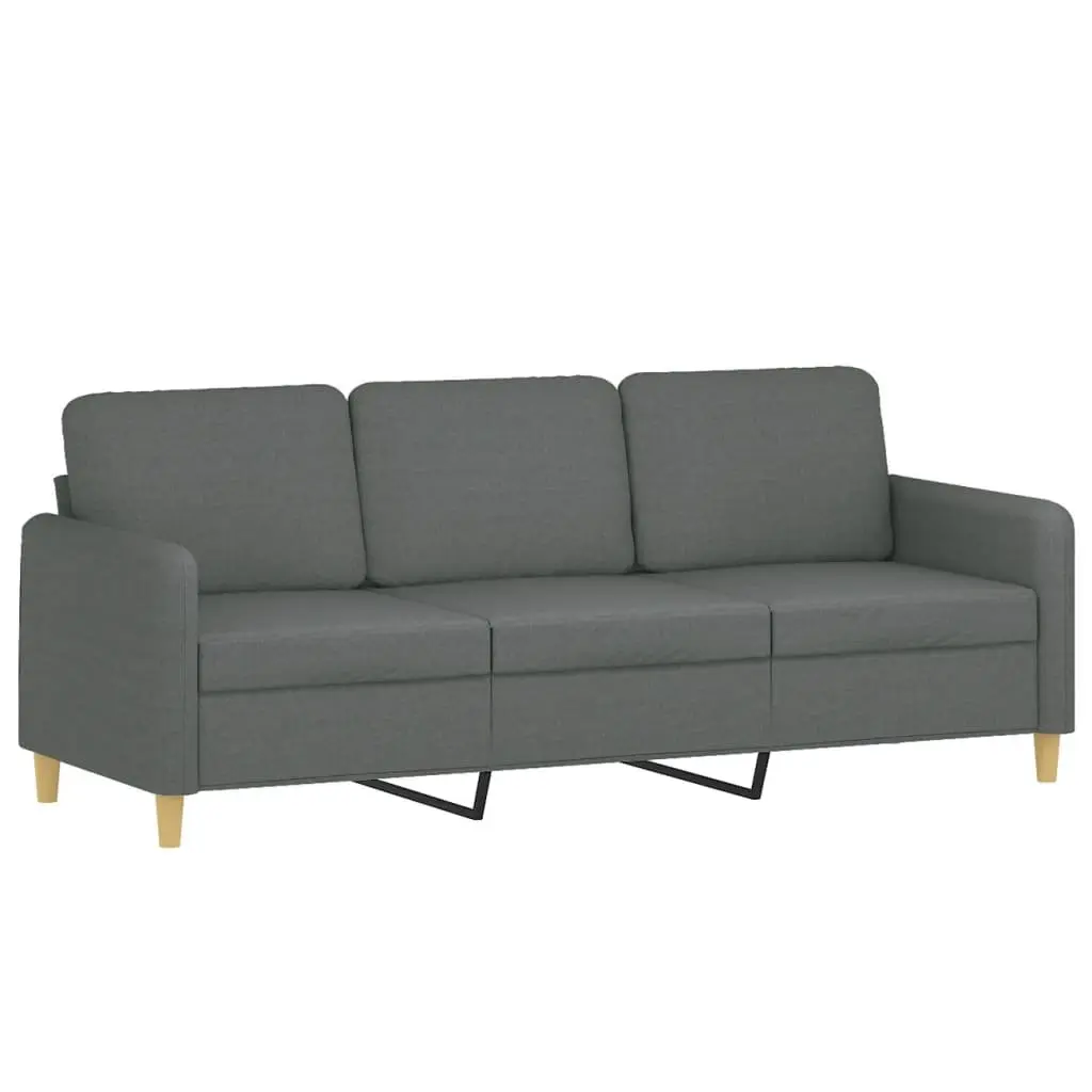 3 Piece Sofa Set Grey Fabric Lounge Suite