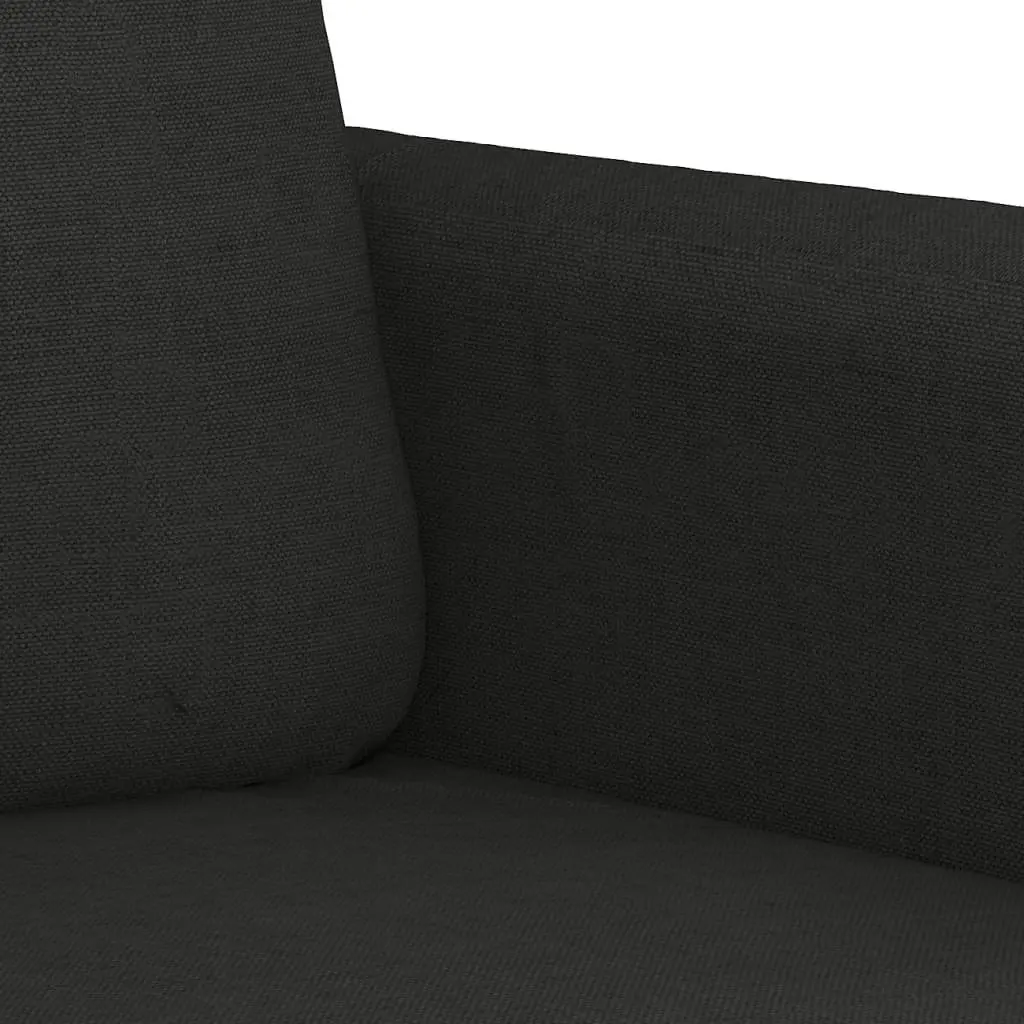 4 Piece Sofa Set Black Fabric Living Room Seating