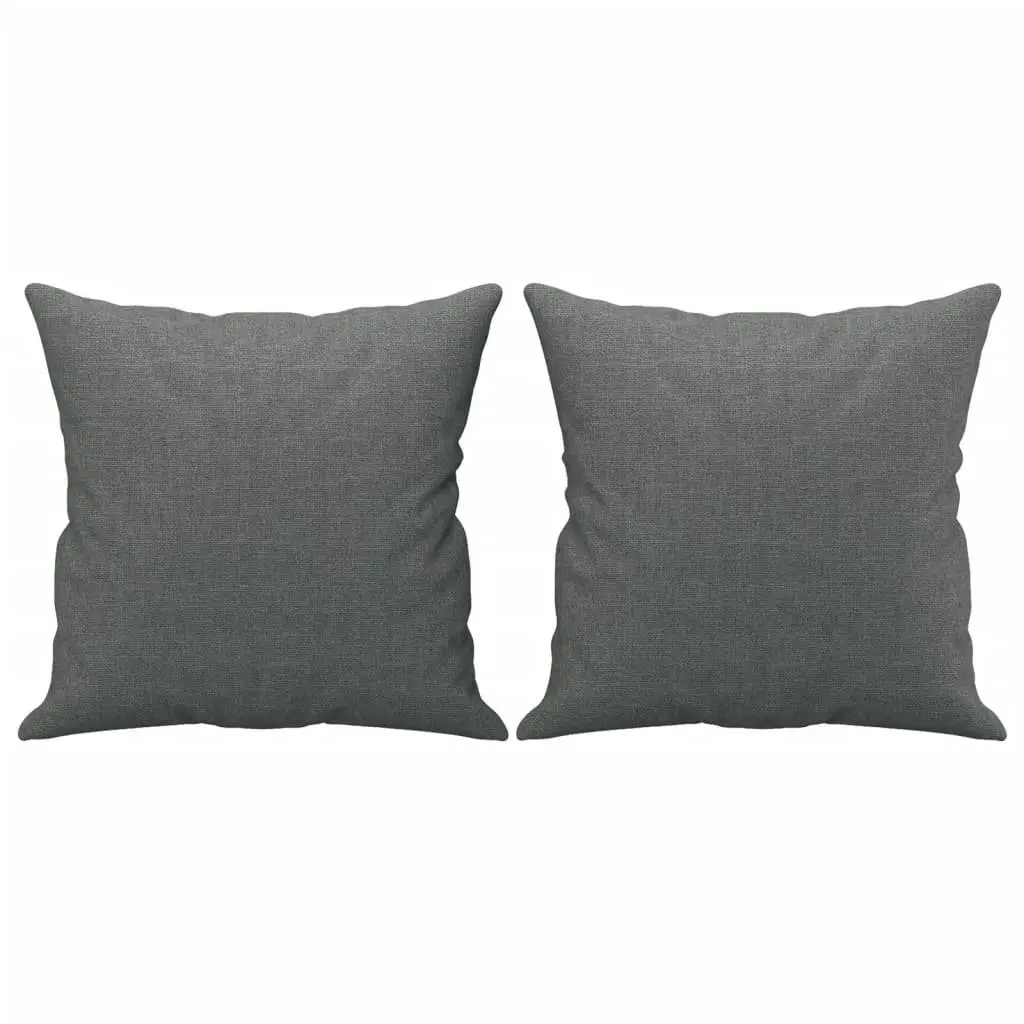 Grey Fabric Couch Set 4 Piece with Footstool and Throw Pillows Compact Living Room Furniture
