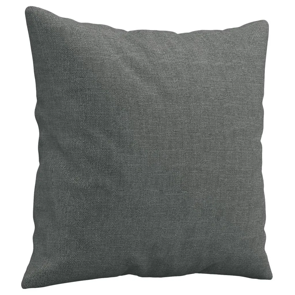 Grey Fabric Couch Set 4 Piece with Footstool and Throw Pillows Compact Living Room Furniture
