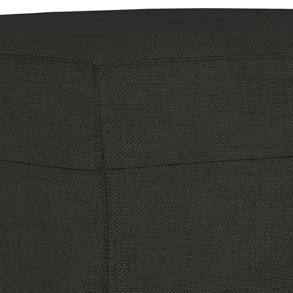4 Piece Sofa Set Black Fabric Couch with Throw Pillows Footstool Living Room