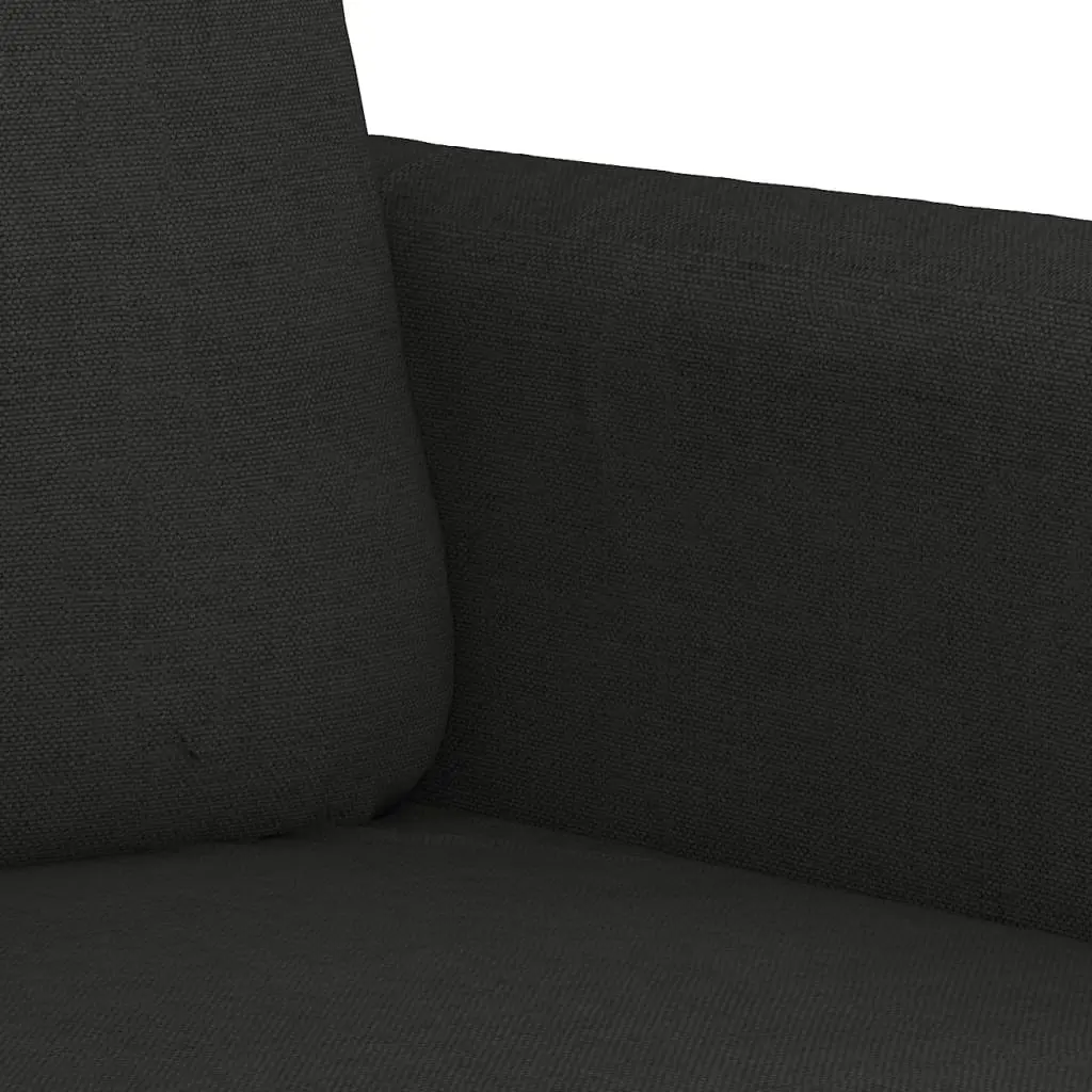 Sofa Set Black Fabric 2 Piece Durable Couch Living Room Seating