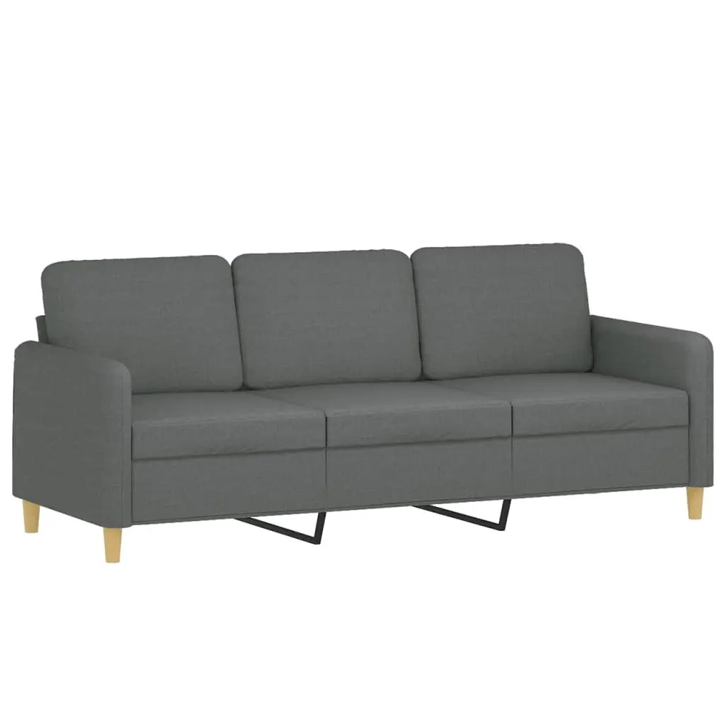 2 Piece Sofa Set Dark Grey Fabric Lounge Suite Comfortable Padded Cushions