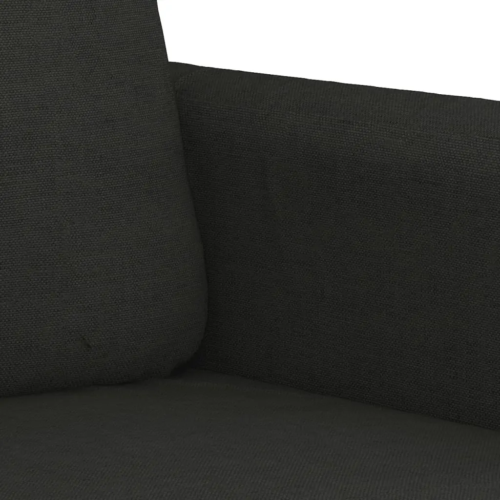 2 Piece Sofa Set with Cushions Black Fabric Lounge Suite Living Room Seating