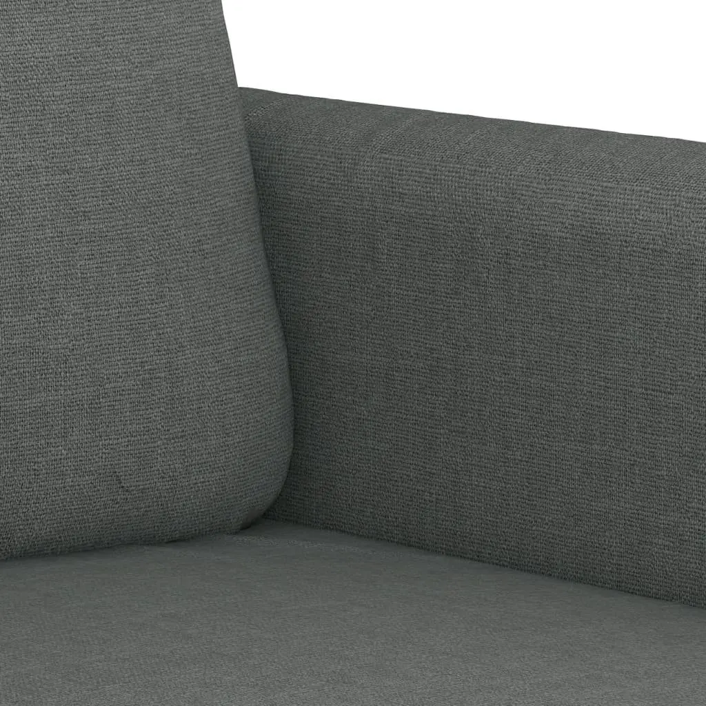Grey Fabric Sofa Set 3 Piece Living Room Furniture Plywood and Metal Frame Breathable Upholstery