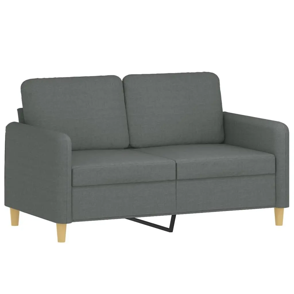 2 Piece Sofa Set Grey Fabric Couch with Pillows Comfortable Living Room Seating