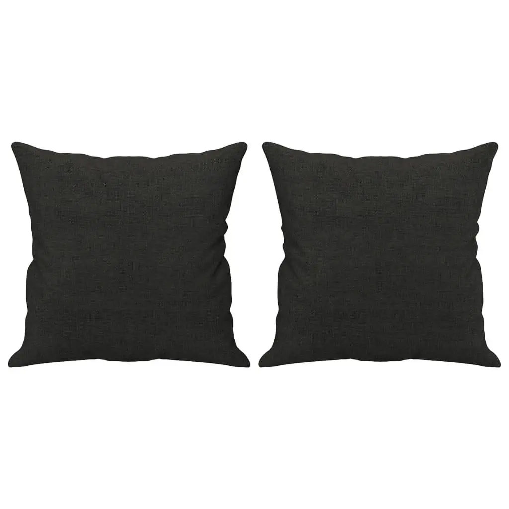 2 Piece Sofa Set Black Fabric Couch Plywood Metal Frame Living Room Furniture